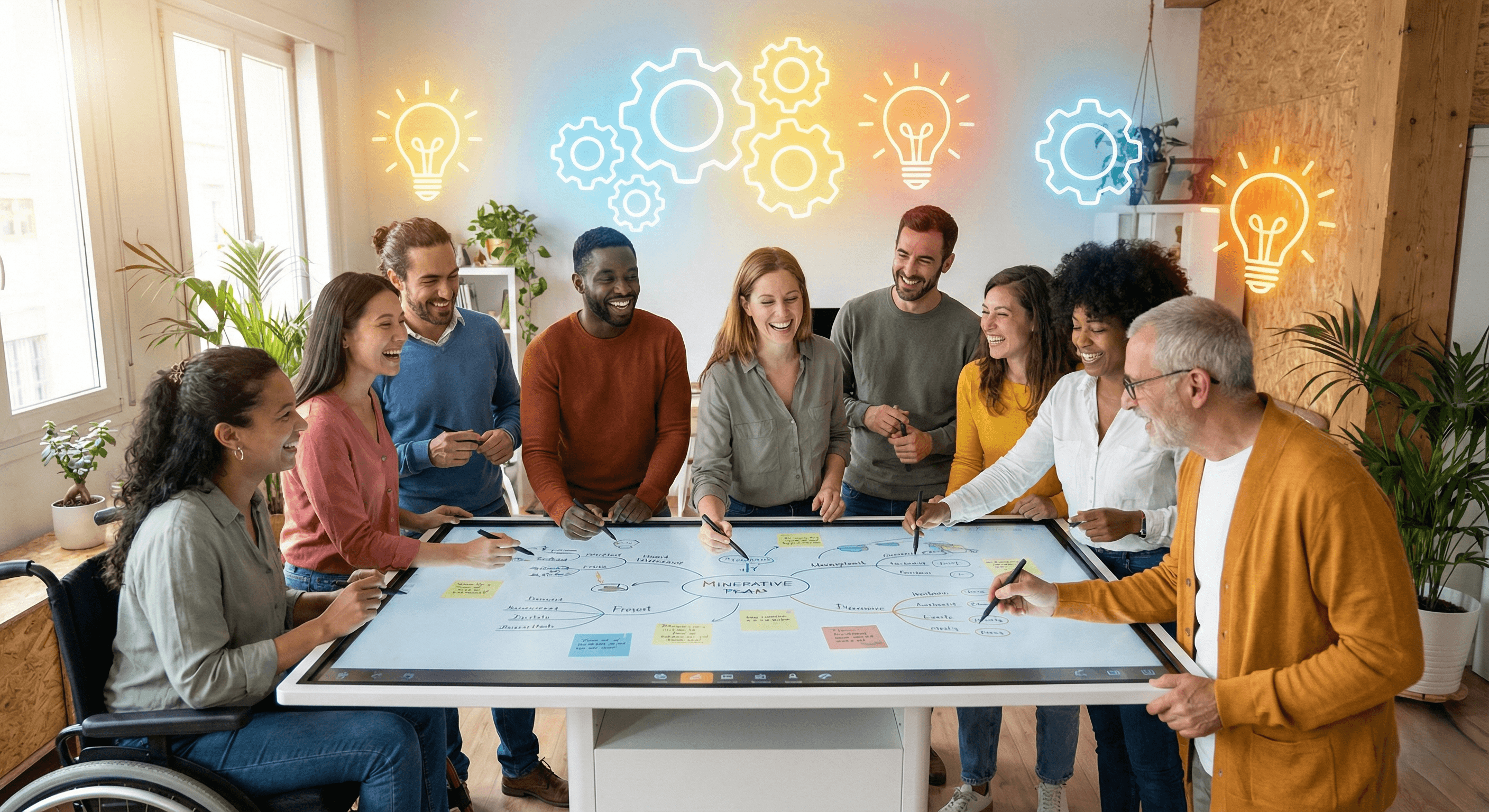 Een productief team dat samenwerkt dankzij gestroomlijnde software-automatisering.