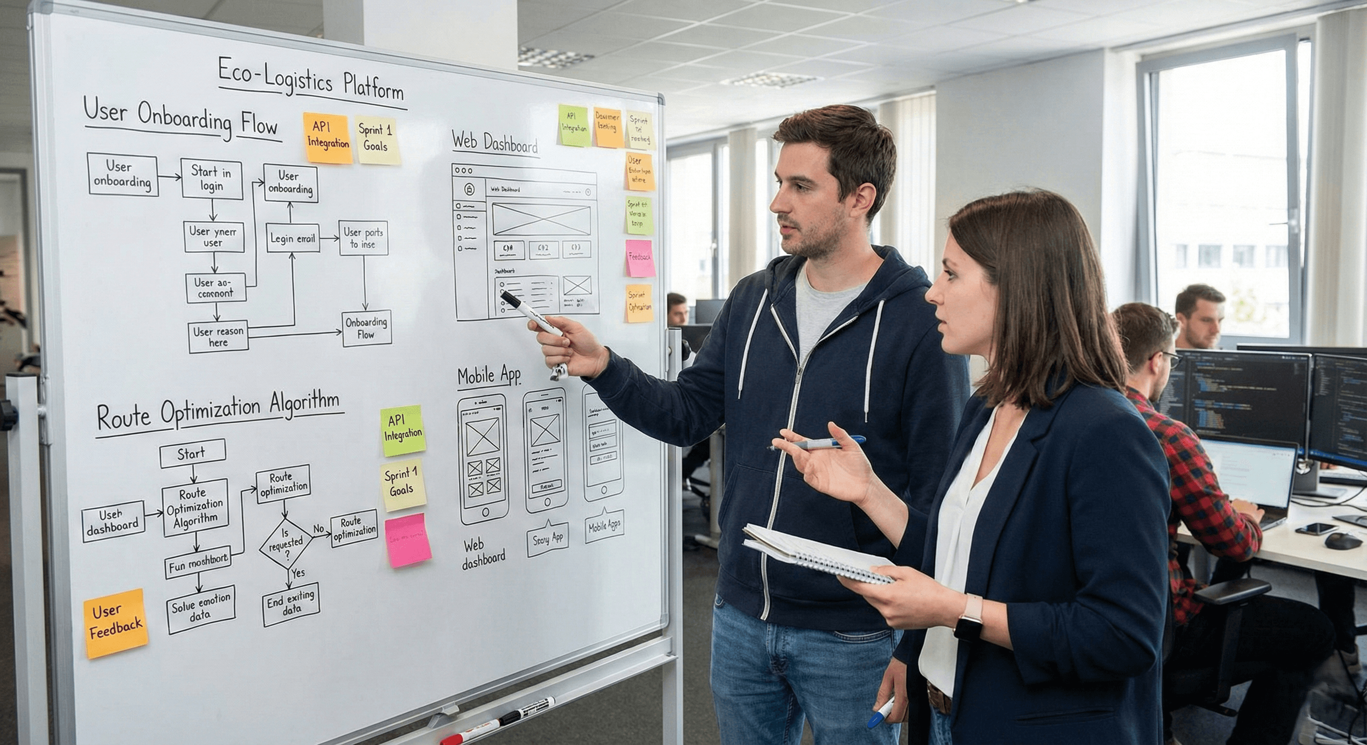 Ontwikkeling van maatwerk software en bespreken van unieke bedrijfsprocessen.